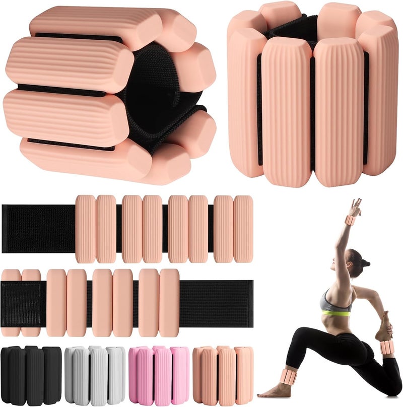 Gallia Wrist Weights, 2Pack Adjustable Wearable Wrist Ankle Weights for Women/Men, Silicone Wrist Bangles for Walking, Yoga, Pilates, and Gym, Arm & Leg Workout, 2lb - Image 1